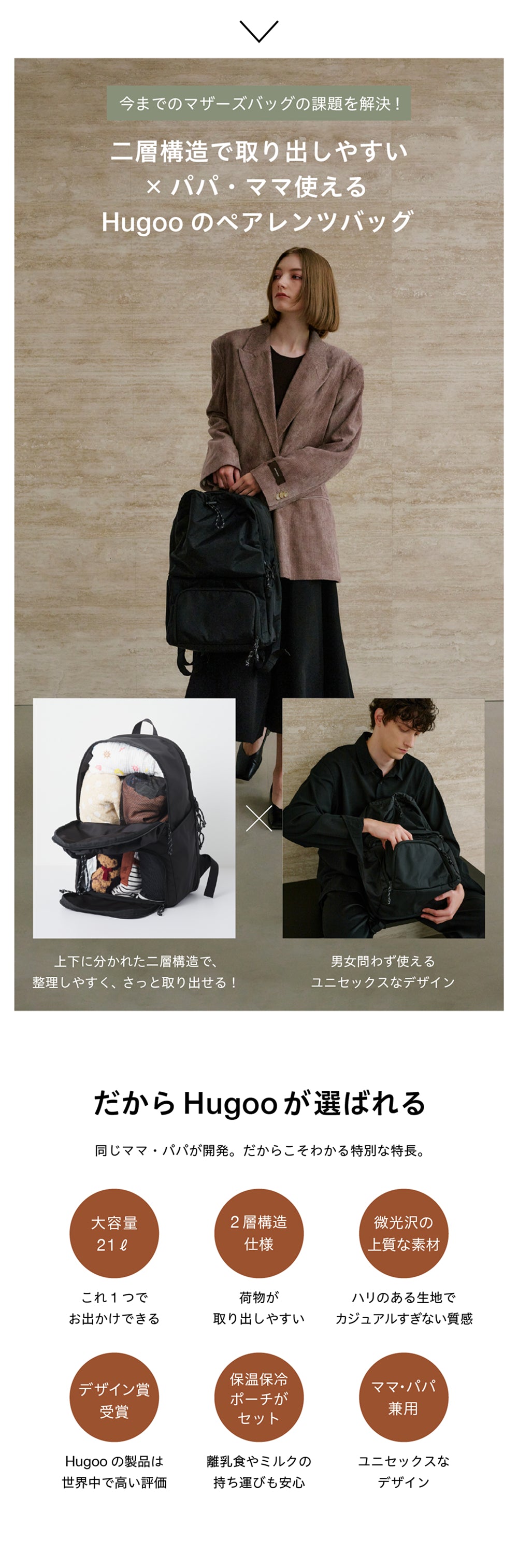 ペアレンツバッグ マザーズバッグ リュック｜Hugoo（ハグー）公式